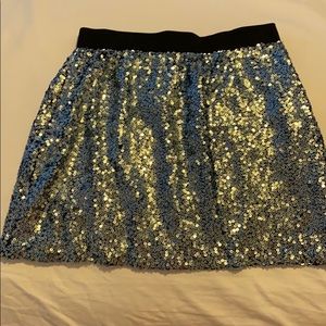 Blue sequin skirt